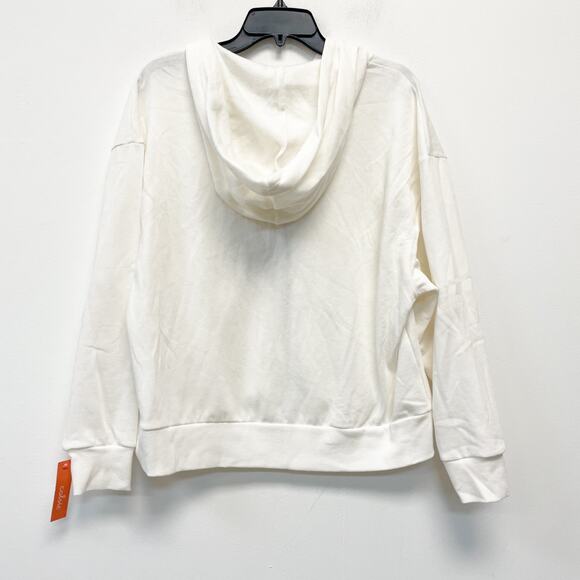 Colsie Women's Fleece Zip Up Hoodie Sweatshirt White Size S - Picture 2 of 5